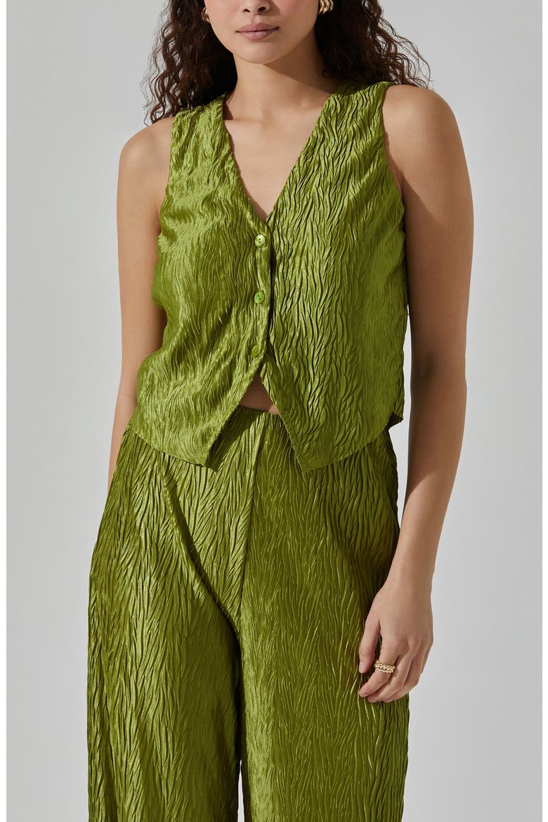 Plissé Vest, Alternate, color, AVOCADO