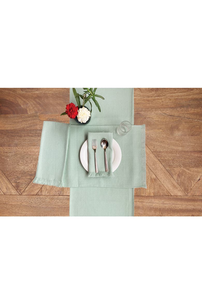 Waffle Weave Seaglass Napkin Set of 6, Alternate, color, Green