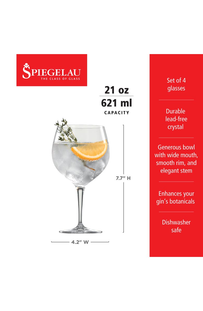 SPIEGELAU Gin & Tonic Glass Set of 4, Alternate, color, 
