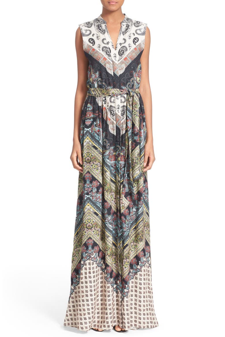 'Marianna' Mixed Print Maxi Dress, Main, color, CHEVRON PAISLEY