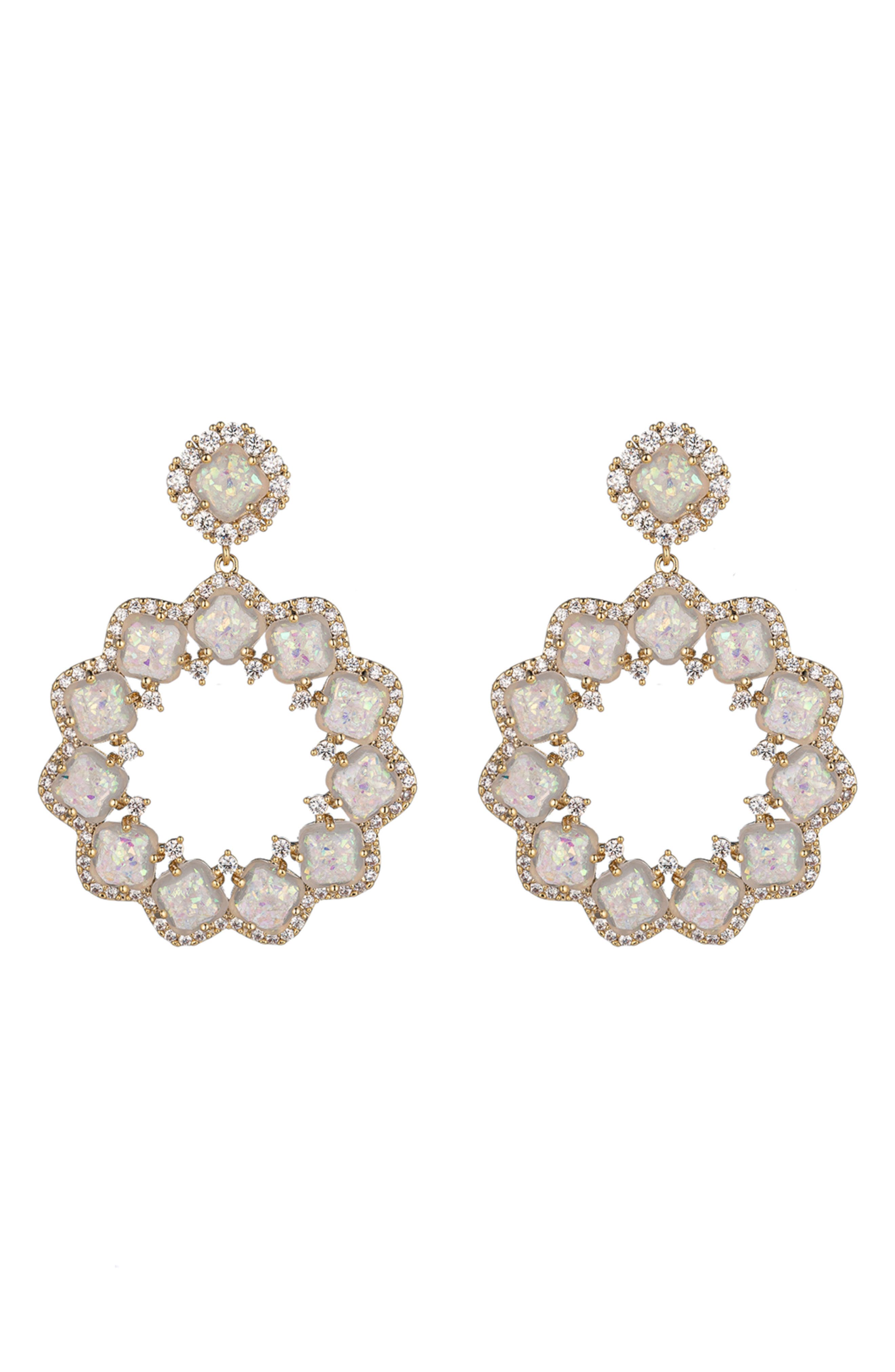 EYE CANDY LOS ANGELES Sophie Starburst Cubic Zirconia Drop Earrings
