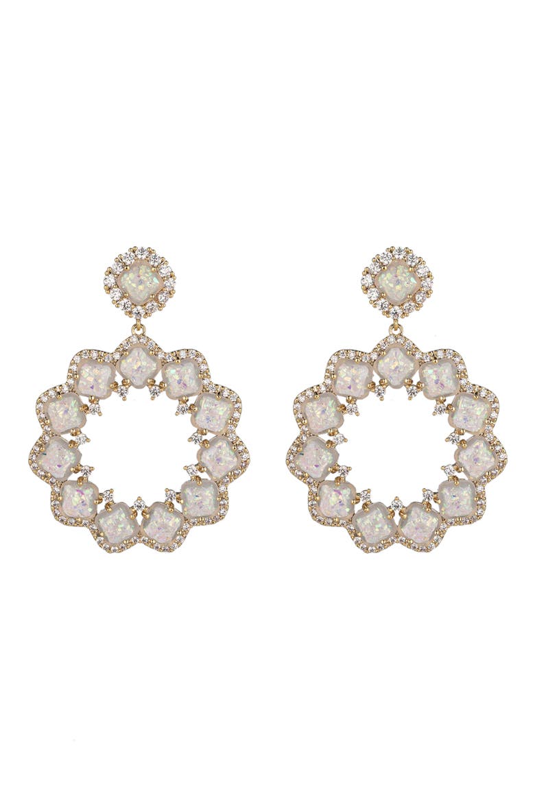 Sophie Starburst Cubic Zirconia Drop Earrings, Main, color, GOLD