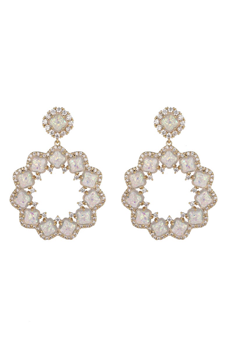 EYE CANDY LOS ANGELES Sophie Starburst Cubic Zirconia Drop Earrings, Main, color, Gold