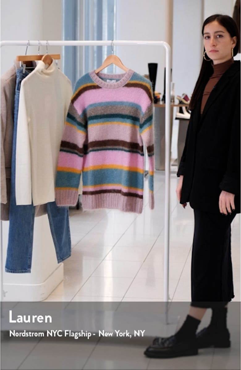 Stripe Relaxed Fit Wool & Mohair Sweater, sales video thumbnail