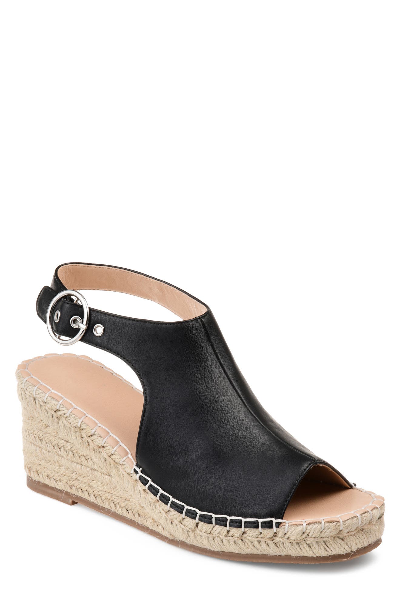 Journee Collection Crew Espadrille Wedge Sandal - Wide Width, Main, color, 