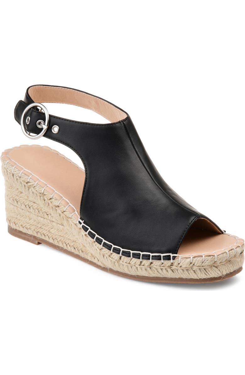 Journee Collection Crew Espadrille Wedge Sandal - Wide Width, Main, color,