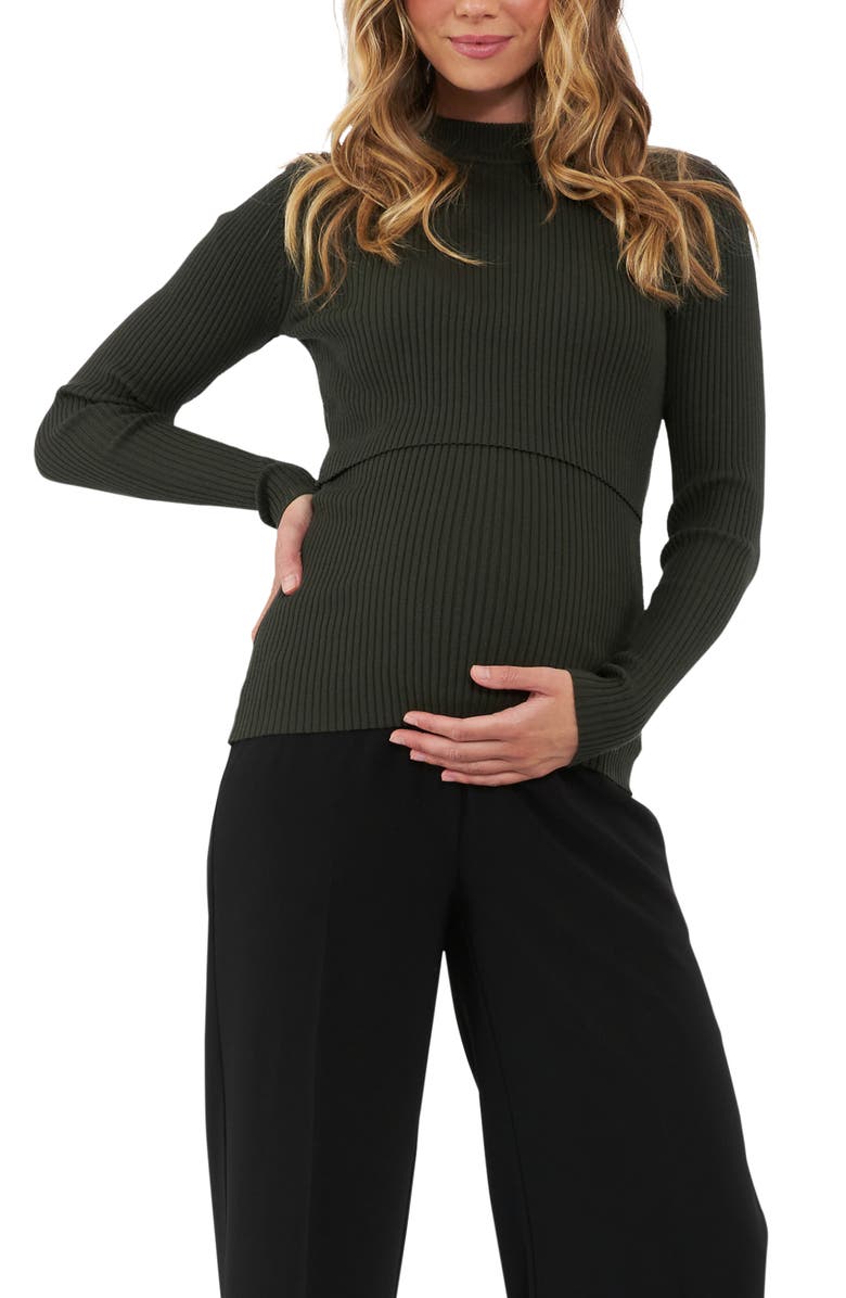 Ripe Maternity Lift Up Nursing Knit, Main, color, Ivy