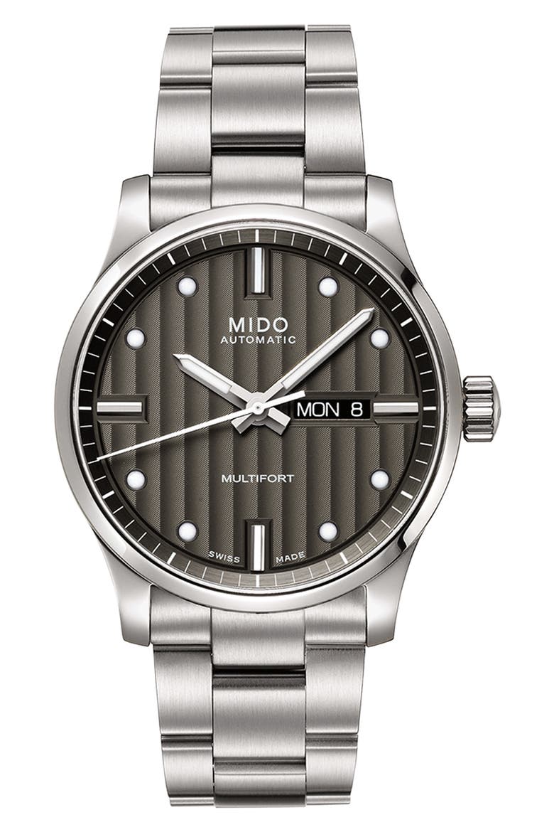 Multifort Automatic Bracelet Watch, 42mm, Main, color, SILVER/ GREY