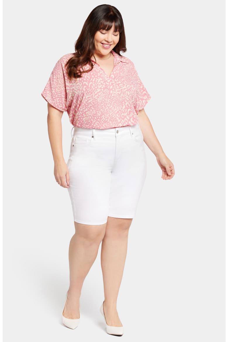 Briella Floral Print Bermuda Shorts, Alternate, color, OPTIC WHITE
