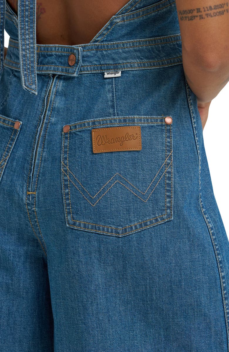 Wrangler Denim Culotte Halter Jumpsuit, Alternate, color, 