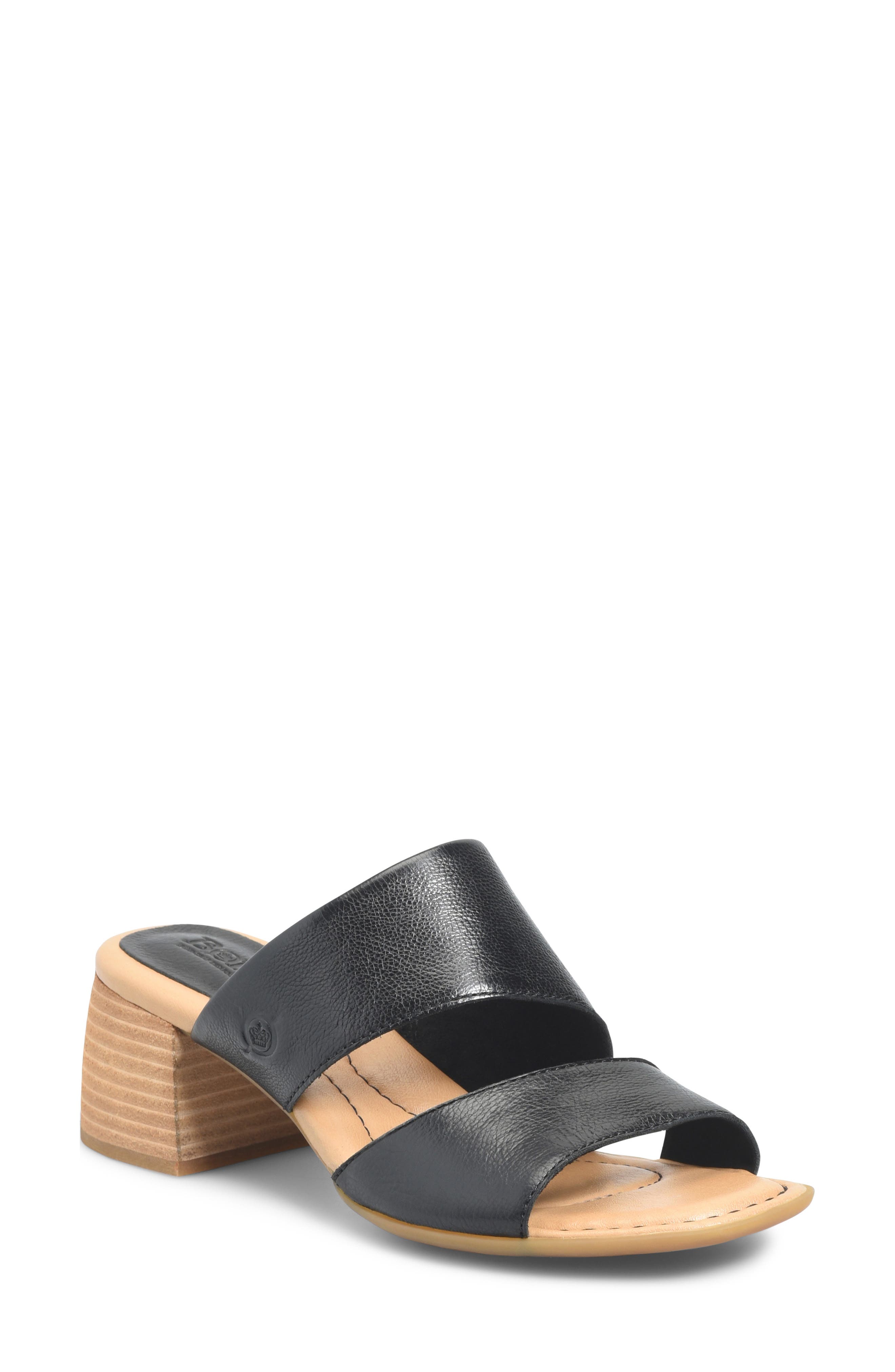 Shea Block Heel Sandal, Main, color, BLACK LEATHER