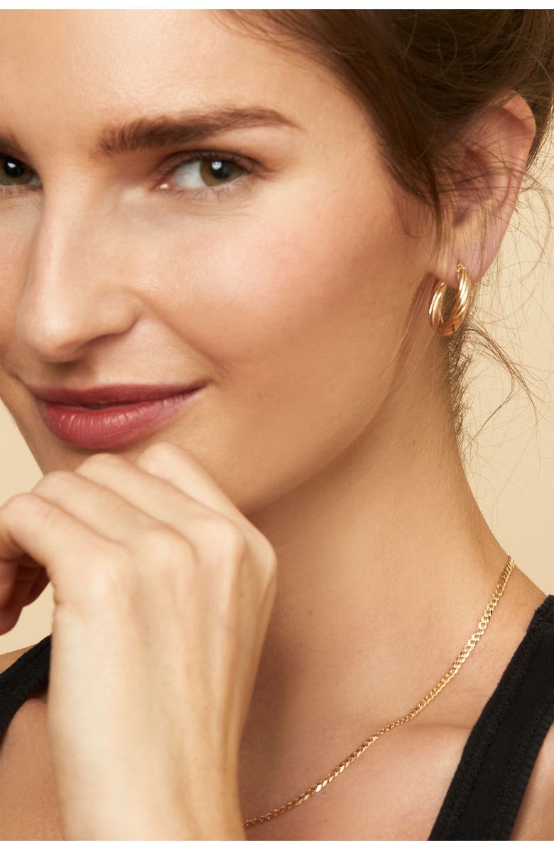 Oradina 10K Gold With a Twist Oval Hoops Earrings, Alternate, color, 