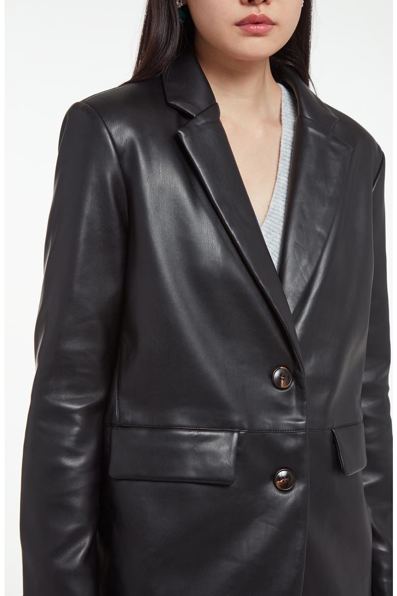 Killian Faux Leather Blazer, Alternate, color, NOIR