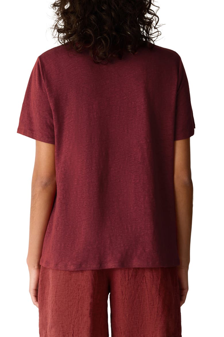 Organic Linen Crewneck T-Shirt, Alternate, color, SUN DRIED TOMATO