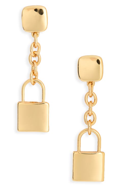 Lock Drop Earrings