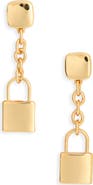 Kenneth Jay Lane Lock Drop Earrings