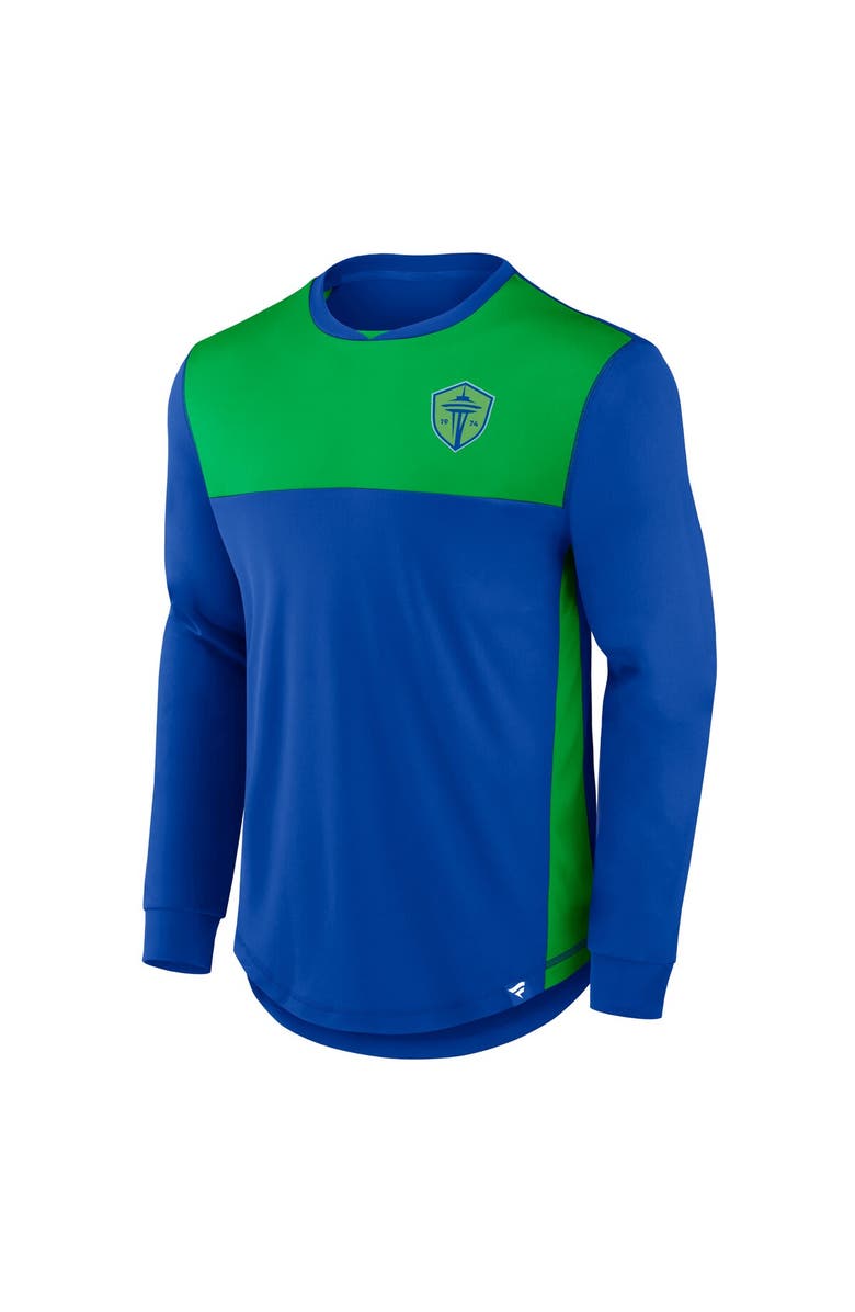 FANATICS Men's Fanatics Branded Blue Seattle Sounders FC Mid Goal Long Sleeve T-Shirt, Alternate, color, 