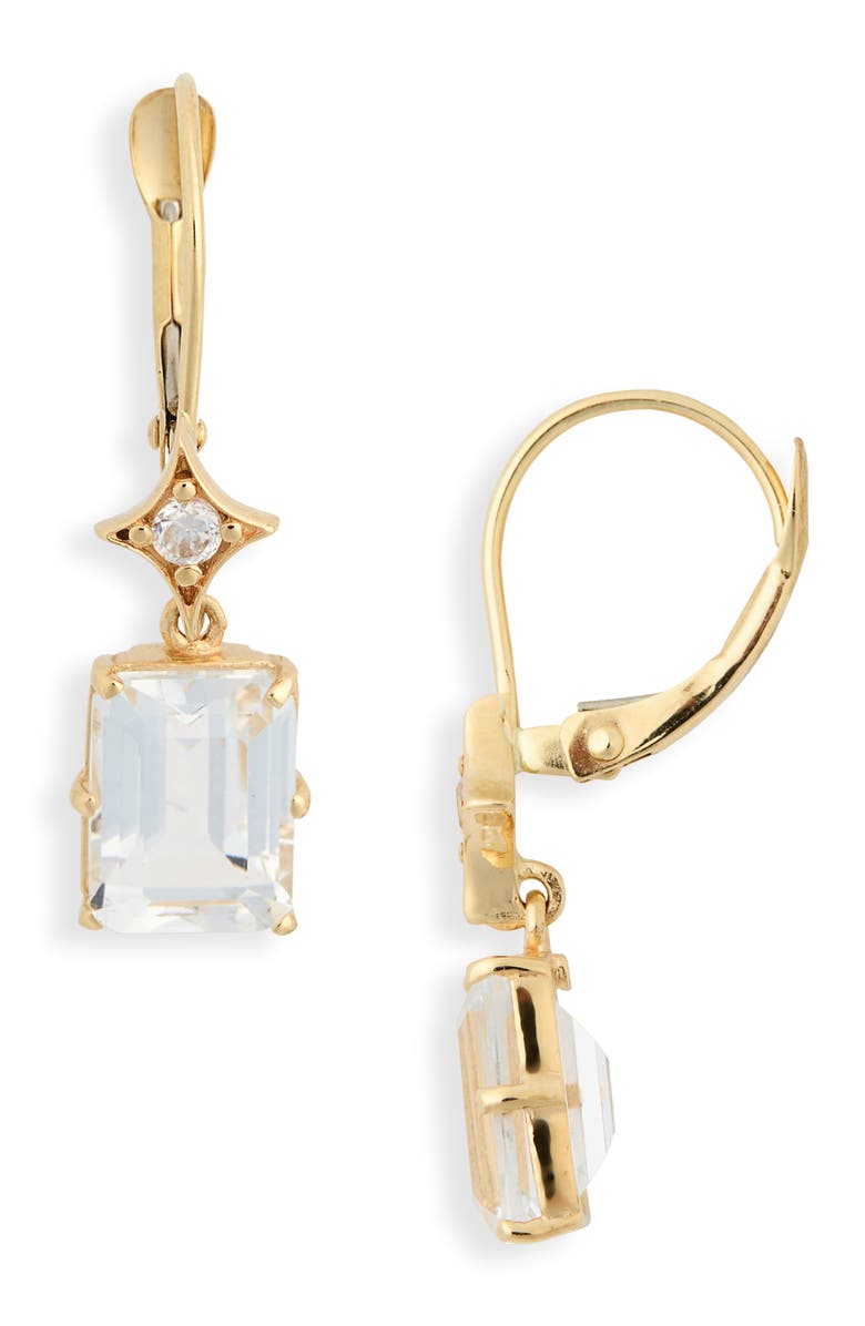 Anzie Jac & Jo Greta White Topaz Drop Earrings, Main, color, Yellow Gold