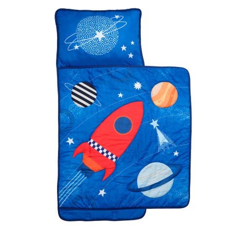 Space Galaxy Soft Toddler Nap Mat with Pillow & Blanket