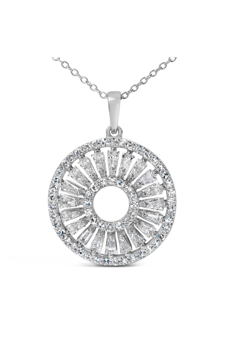 Sterling Silver 1 1/6 Cttw Diamond Openwork Medallion Pendant Necklace, Alternate, color, Silver