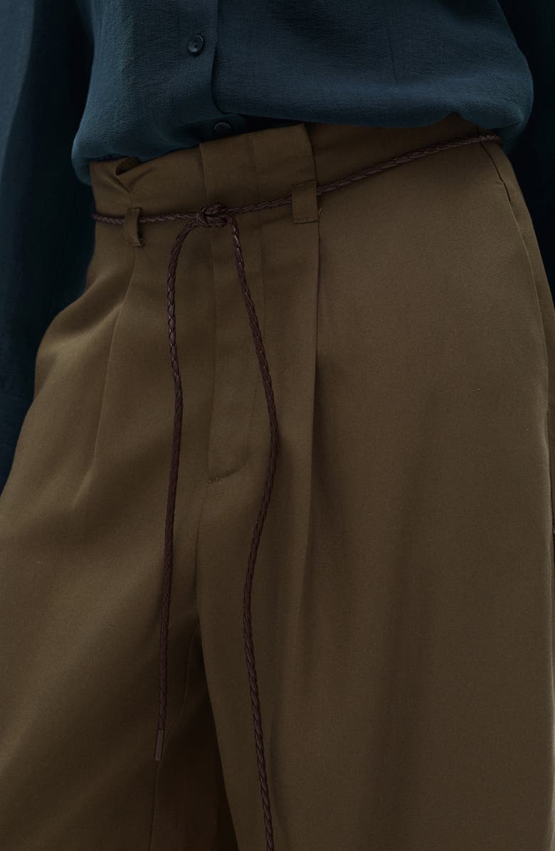 MANGO Pleated Wide Leg Pants, Alternate, color, 