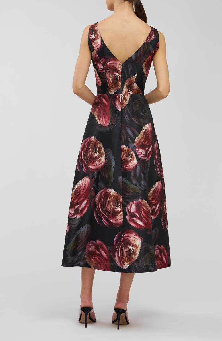 Kay Unger Elsa Jacquard Fit & Flare Dress, Alternate, color, Primrose/ Onyx