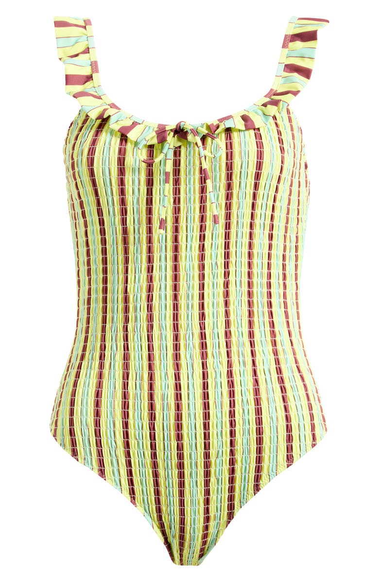 Damson Madder Cheyenne Smocked One-Piece Swimsuit, Alternate, color, 