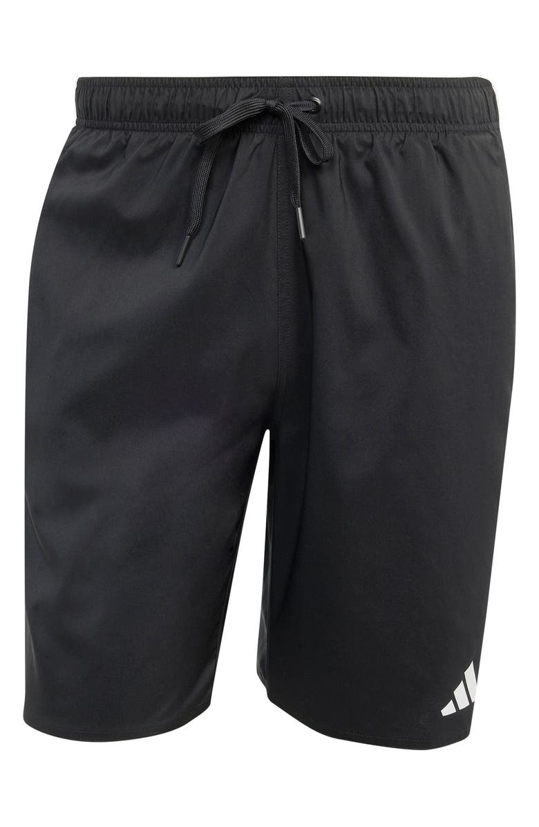 adidas 3-Stripes 8-Inch Swim Shorts, Alternate, color, Black/ White