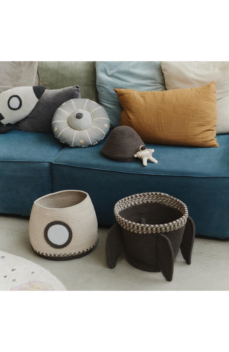 Lorena Canals Basket Giant Rocket, Alternate, color, Natural, Dark Grey, Plain Blue