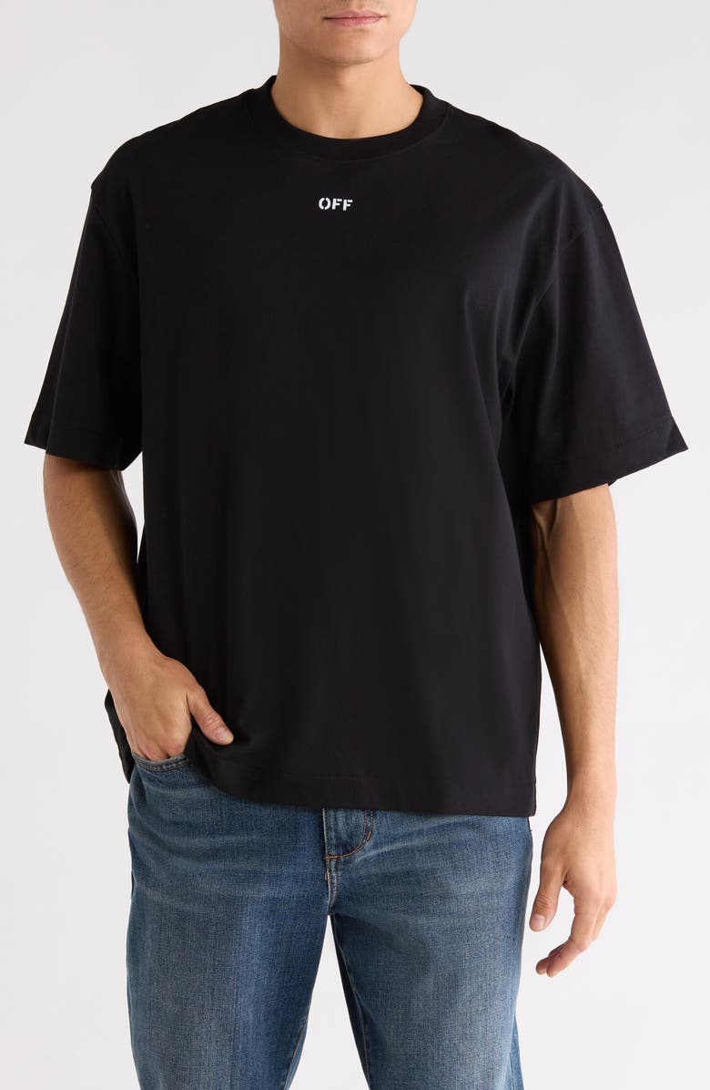Off-White Scribble Diagonal Skate Graphic T-Shirt, Main, color, Black-White