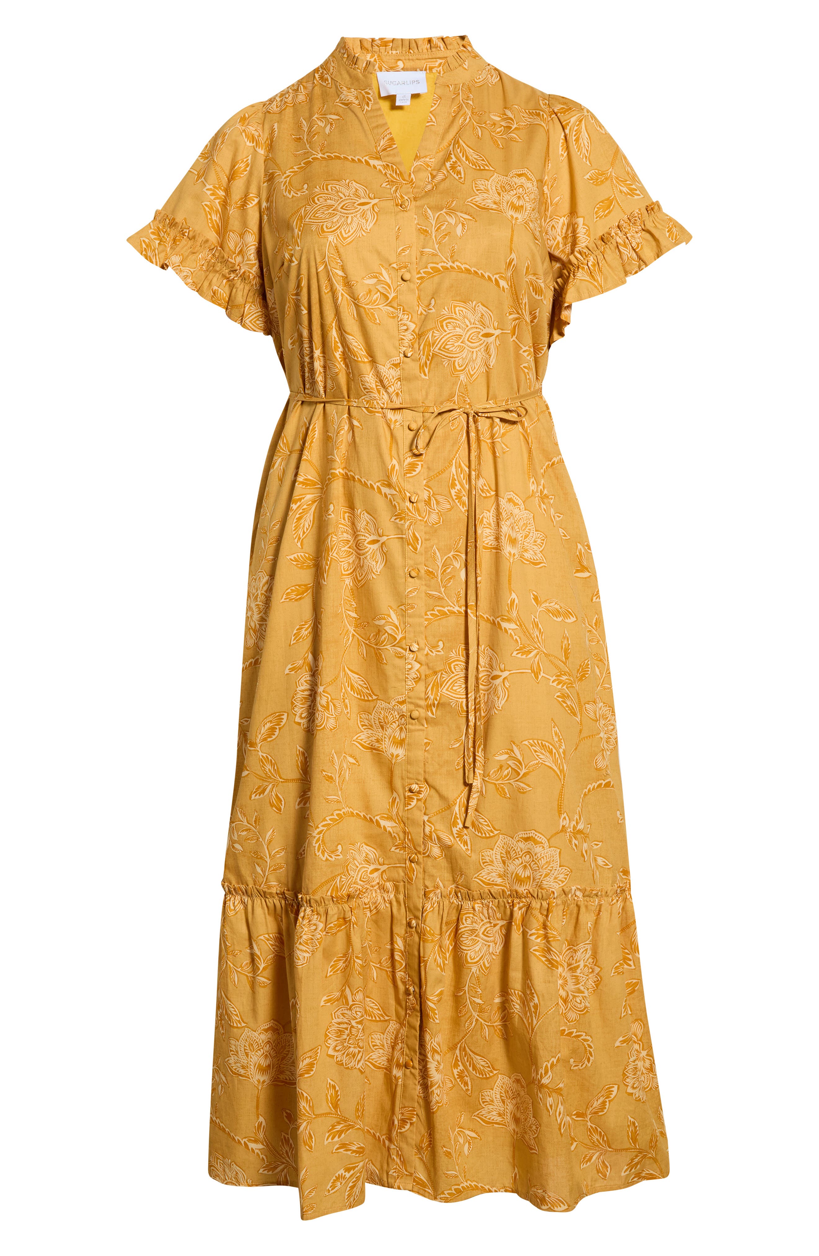 SUGARLIPS Alna Cotton Button Up Midi Dress (Women) | Nordstrom