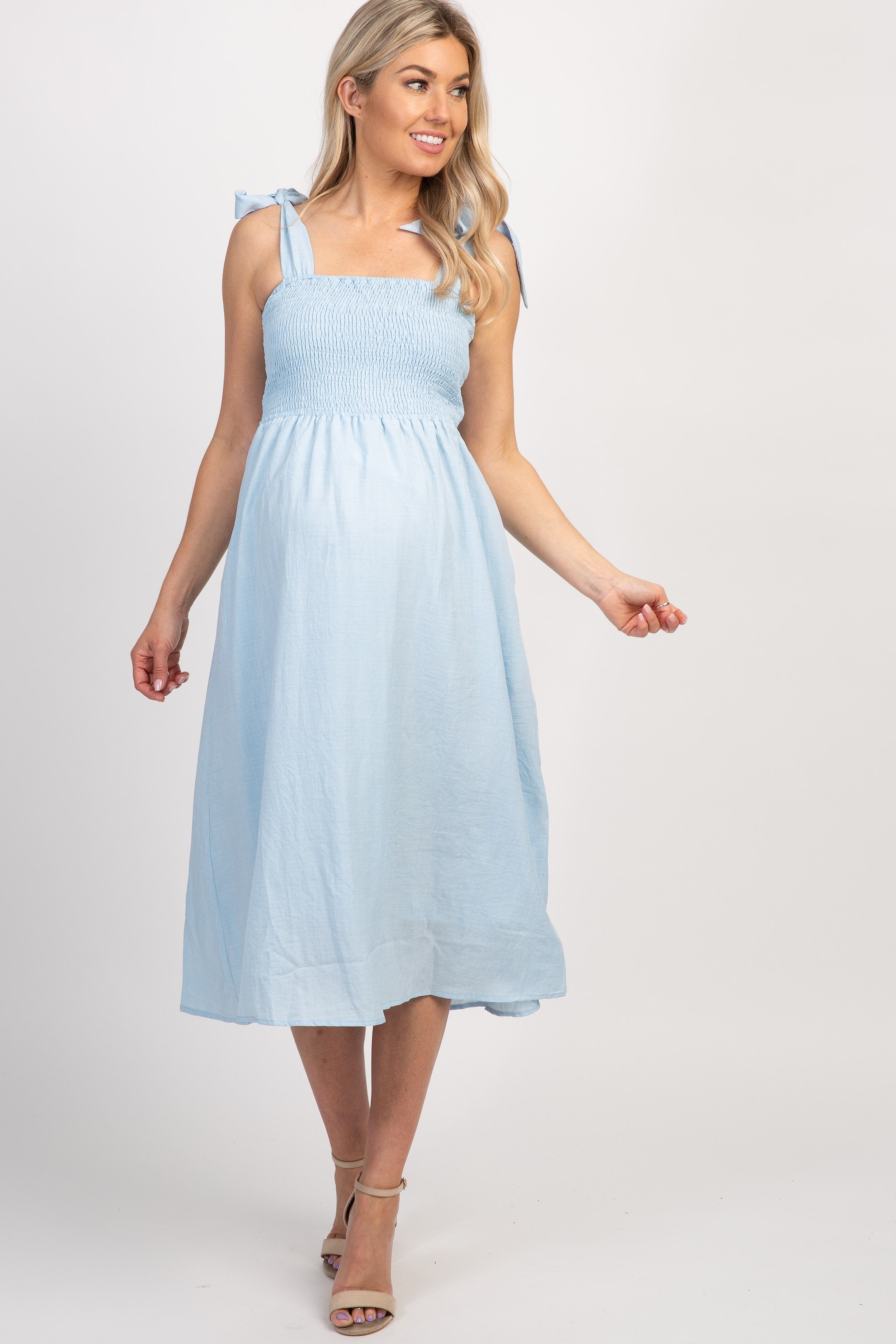 Strap Tie Smocked Dress