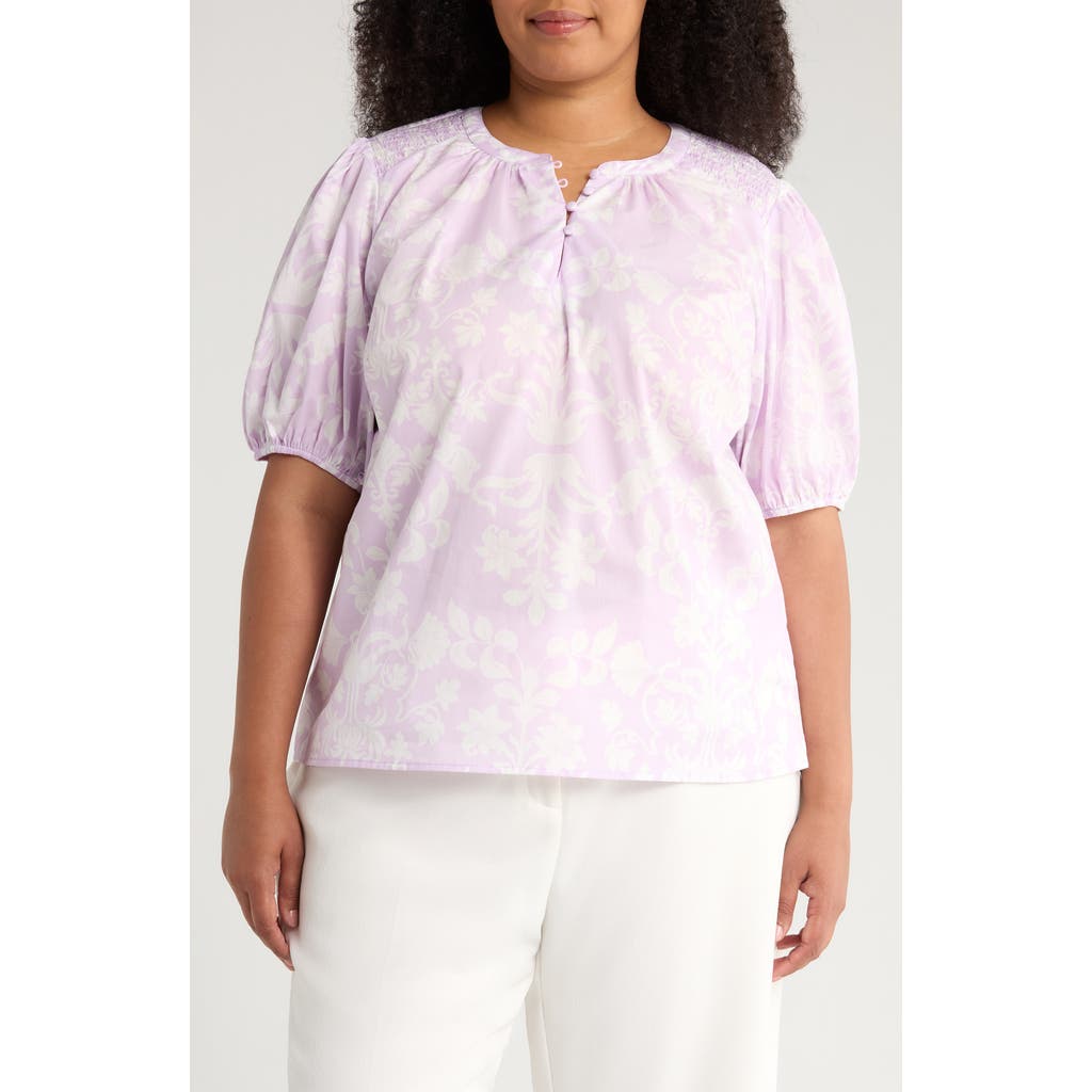 Sugarlips Emme Floral Print Smocked Top In Multi