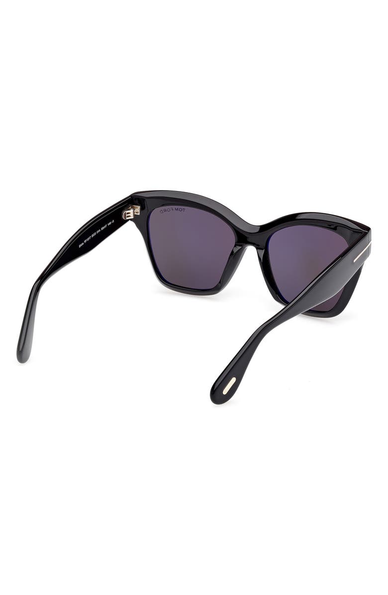 TOM FORD Elvira 55mm Butterfly Sunglasses, Alternate, color, Shiny Black / Smoke