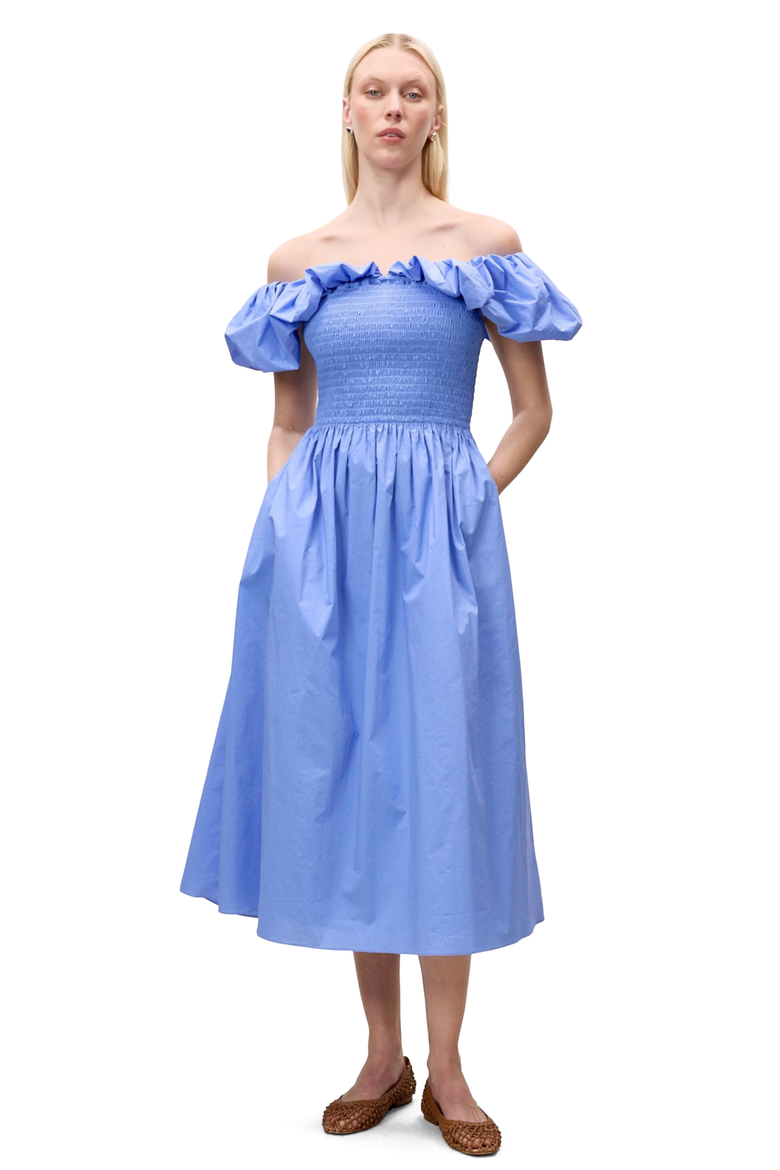 Yara Poplin Midi Dress, Main, color, BLUEBELL