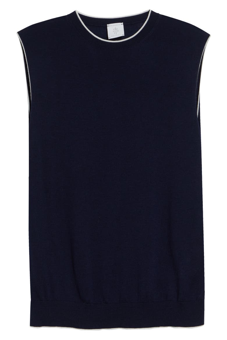 Avalon Travel Sleeveless Merino Wool Sweater, Alternate, color, BLUE/WHITE
