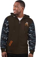 STARTER Men's Starter Brown Cleveland Browns Thursday Night Gridiron Vintage Logo Full-Zip Hoodie