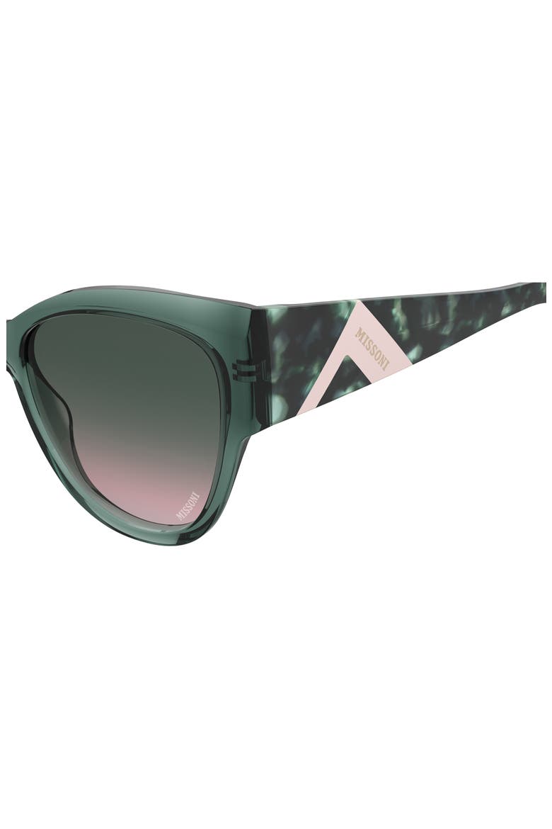 57mm Sqaure Gradient Sunglasses, Alternate, color, GREEN