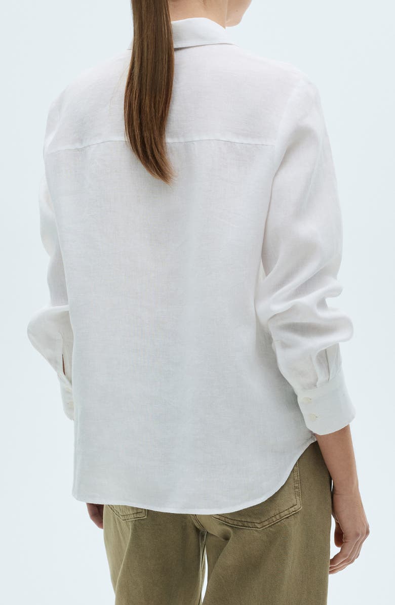 MANGO Linen Button-Up Shirt, Alternate, color,