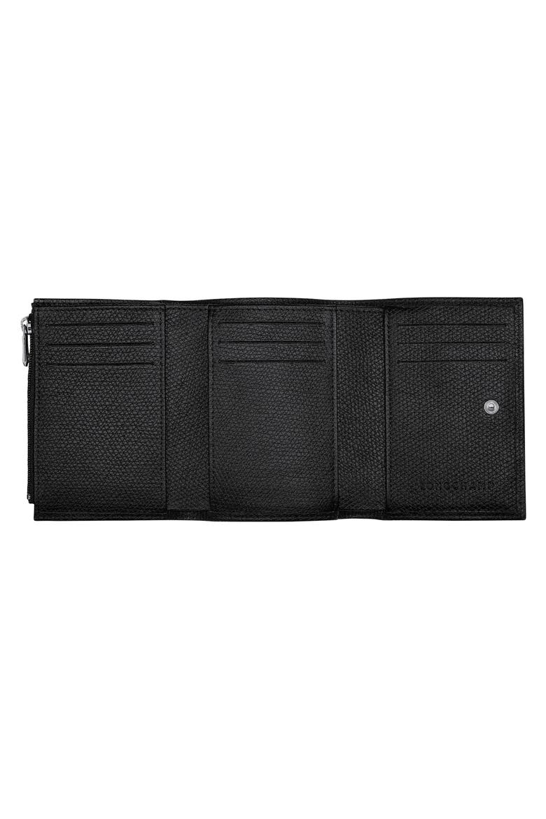 Roseau Essential Leather Trifold Wallet, Alternate, color, BLACK