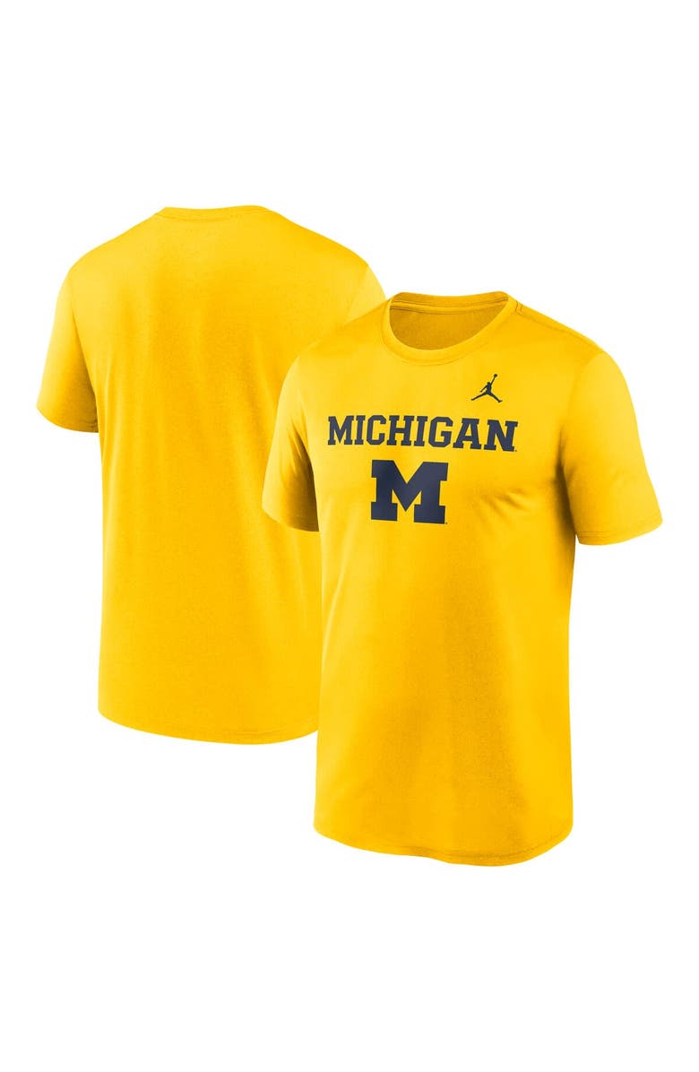 Jordan Brand Men's Jordan Brand Maize Michigan Wolverines Lockup Legend Performance T-Shirt, Alternate, color, 