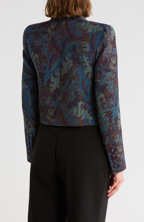 L Agence L'agence Lila Peak Lapel Boxy Crop Blazer In Multi