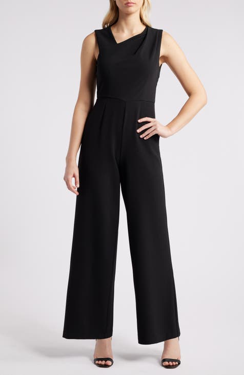 Asymmetric Neck Sleeveless Jumpsuit