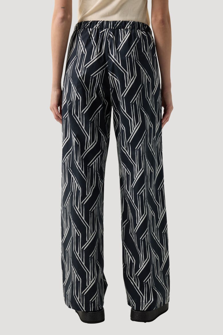 Pleated Trousers Gina, Alternate, color, Navy blue/white