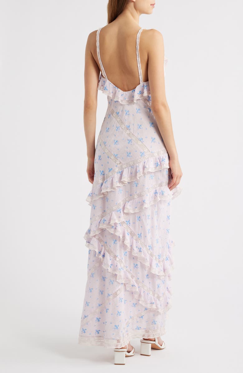 LoveShackFancy Nocelle Ruffle Sleeveless Dress, Alternate, color, Lilac Tide