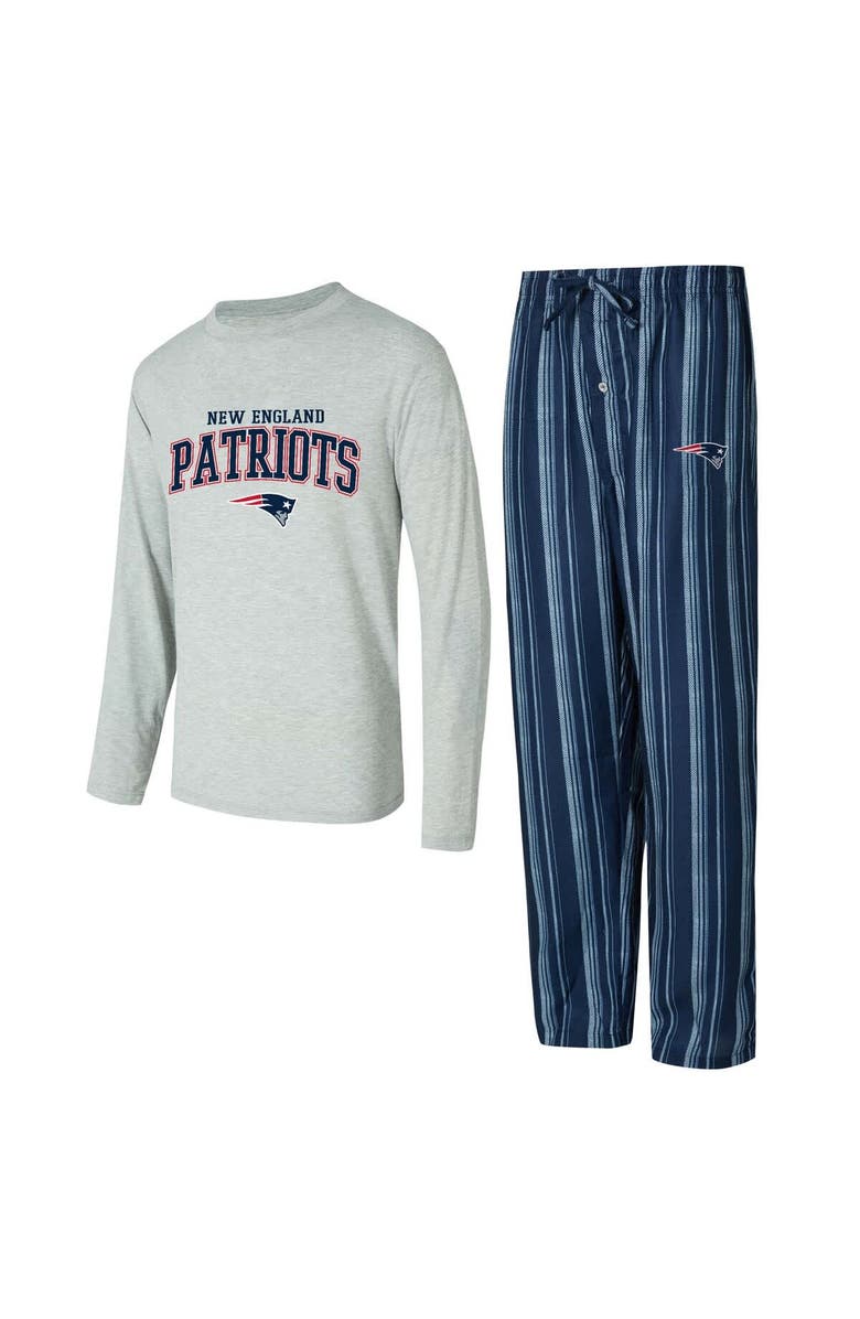 CONCEPTS SPORT Men's Concepts Sport New England Patriots Petition Long Sleeve T-Shirt & Pants Sleep Set, Alternate, color, Navy