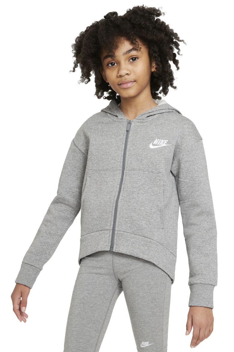 Sportswear Club Fleece Full Zip Hoodie, Main, color, CARB H/WHITE