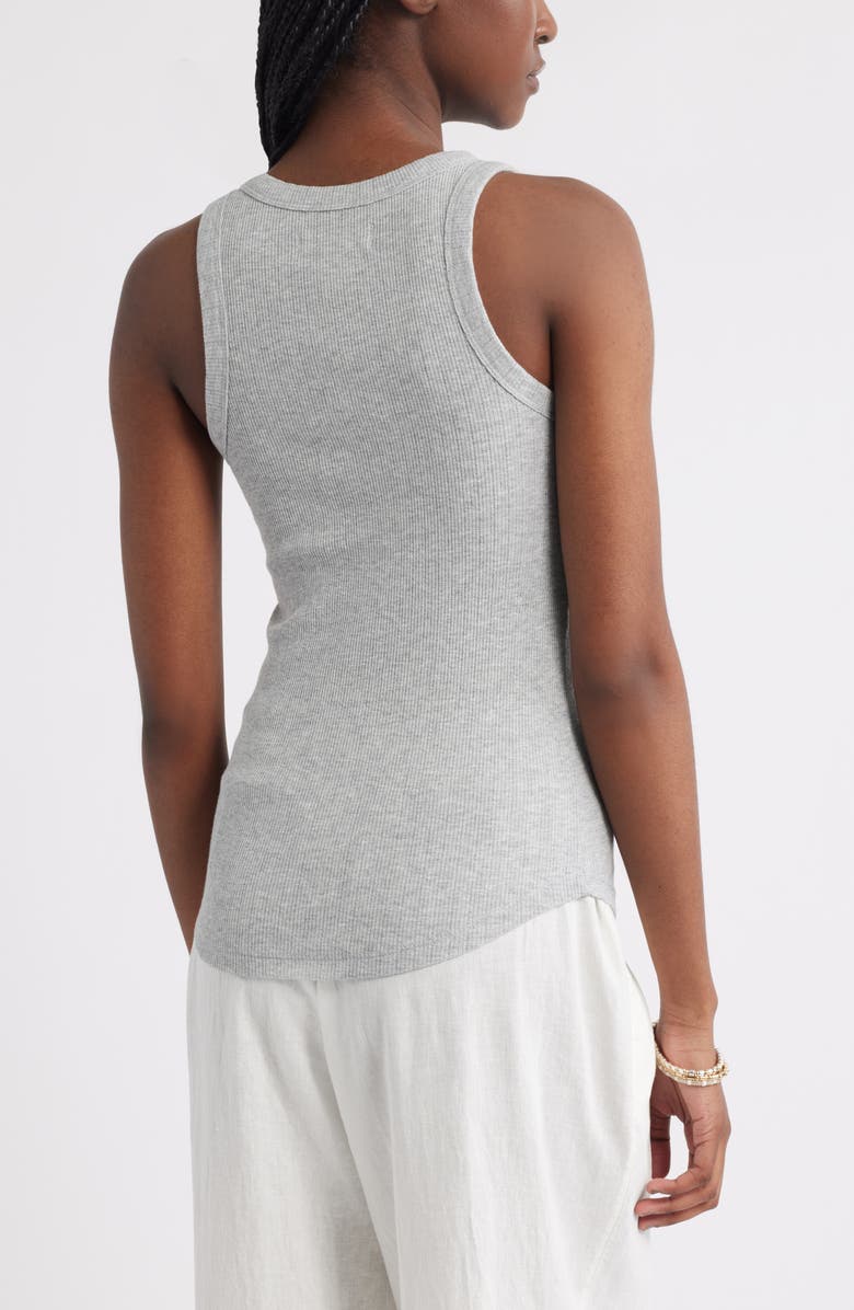 Treasure & Bond Pointelle Rib Crewneck Tank, Alternate, color, Grey Heather