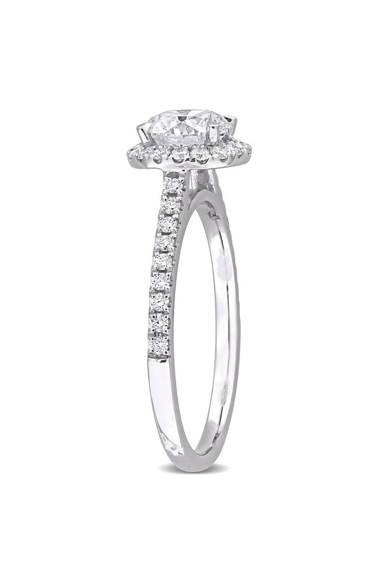 1-1/3 CTW Lab-Grown Diamond Halo Ring 14k, Alternate, color, White Gold