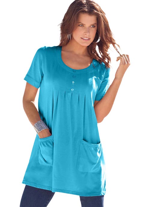 Plus Size Two Pocket Soft Knit Swing Tunic